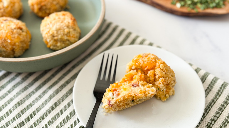 mashed potato ball on plate