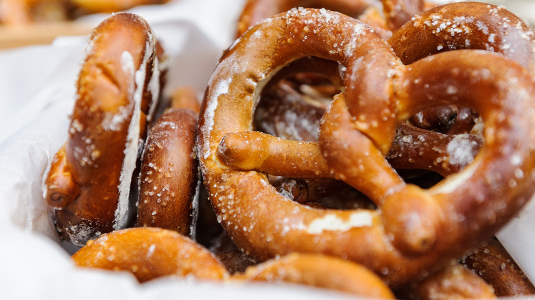 Baked pretzels with salt