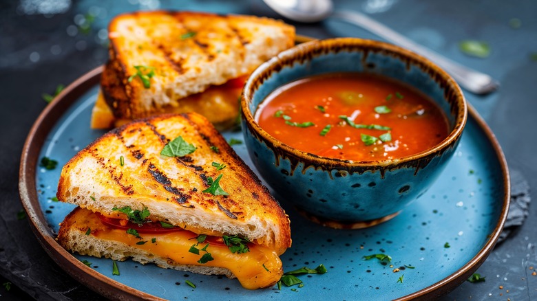 Grilled cheese with tomato soup