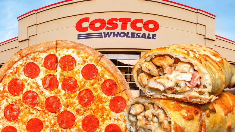 Costco, pizza, and chicken bake