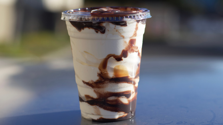 A chocolate sundae from Costco